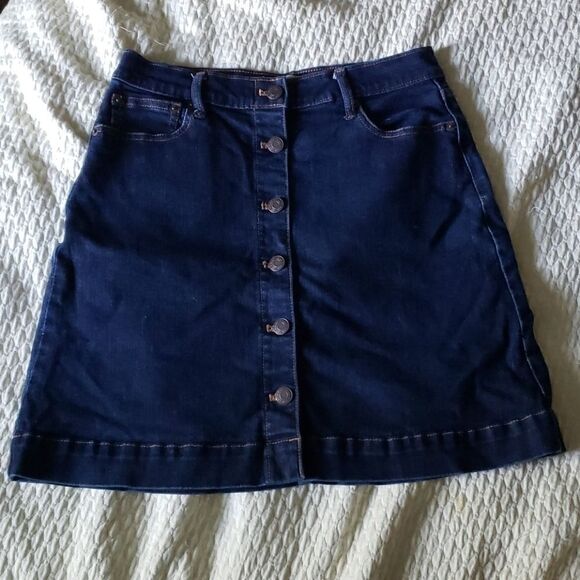 GAP denim button front skater skirt size 4 blue - Picture 1 of 6